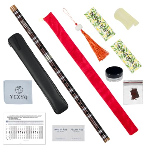 YCXYQ C Key - Bamboo Flute Professional Bitter Bamboo Dizi Handmade Traditional Chinese Musical Instrument Suitable for Beginners