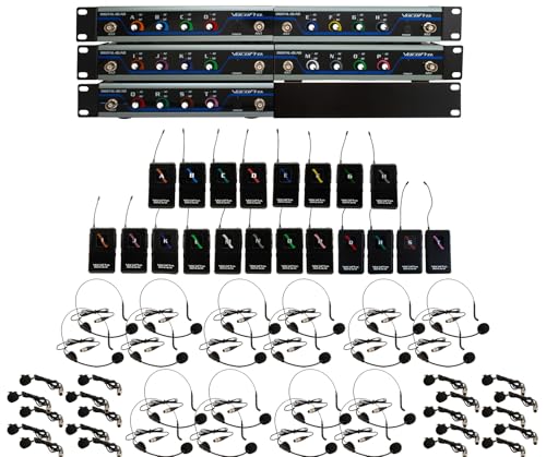 VocoPro 20 Channel UHF Wireless Headset/Lapel Microphone System