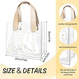 Whaline 12Pcs Clear PVC Gift Bags with Handle Bridesmaid Gift Bags Cute Daisy Flower Transparent Gift Bags Reusable Treat Bags for Valentines Mother's Day Wedding Birthday Baby Shower Party Supplies