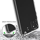 Niopiee for Samsung Galaxy A22 5G Case Crystal Clear Slim Hard Case Hybrid Shockproof Bumper with Tempered Glass Screen Protector Full Body Anti-Yellow Anti-Scratch Phone Protective Cover