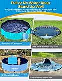 VISTOP Large Foldable Dog Pool, Hard Plastic Shell Portable Swimming Pool for Dogs Cats and Kids Pet Puppy Bathing Tub Collapsible Kiddie Pool (47inch.D x 11.8inch.H, Blue)