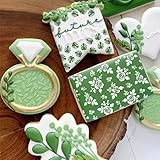 Cookie Stencils for Baking Royal Icing Leaf Stencil Airbrush Flower Hibiscus Vine Rose Stencil Templates for Cake Stencils Decorating Buttercream (Leaf Cookie)