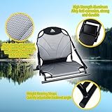 Islafeliz Universal Folding Kayak Seat - Aluminium Canvas Paddleboard Kayak Seats with Back Support, Suitable for Kayaking Canoeing Rafting Fishing