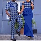 MaxPick African Print Dresses for Women Match Men Ankara Outfits Top and Pants Sets Bazin Riche African Couple Clothes Party L 760 16 Men