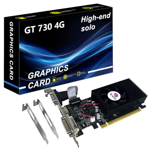 KAER GT 730 Graphics Card, 4GB DDR3, DirectX 11 128 Bit, VGA/DVI-D/HDMI, PCI Express 2.0 x 16, Nvidia Video Card, Computer GPU