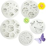 Flower Silicone Fondant Molds, 5pcs Butterfly Daisy Rose Chrysanthemum Flower Silicone Mould Candy Chocolate Molds for DIY Cake Cookie Pudding Gum Paste Cupcake Cake Topper Decoration Desserts Sugar