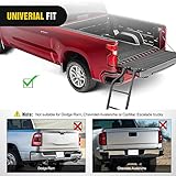 Nilight Foldable Truck Tailgate Ladder for Pickup with Aluminum Step Grip Plates, Replaceable Rubber Ladder Feet & Stainless Steel Self Drilling Hex Screws for Easy Installation, 2 Year Warranty