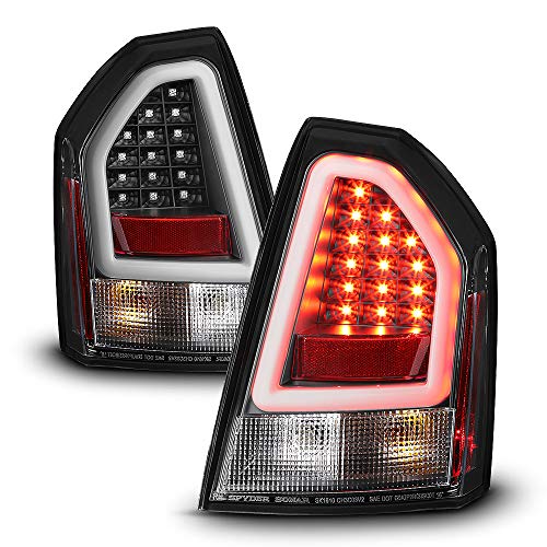ACANII-2007 Chrysler 300 [without 300C] Black LED Tail Lights Brake Lamps V2 Replacement Driver & Passenger