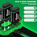 Charger for Xbox One Controller Battery Pack with 4x3600mWh USB Rechargeable Xbox One Battery Charger Station for Xbox Series X|S, Xbox One S/One X/Elite Controllers-Xbox One Accessories 1500mAh