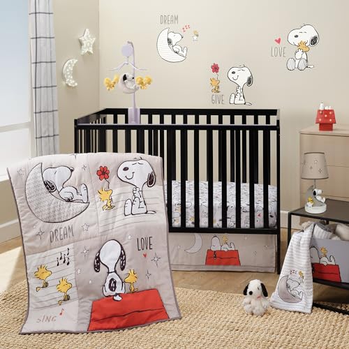 Bedtime Originals Snoopy Love 3-Piece Infant Baby Nursery Crib Bedding Set