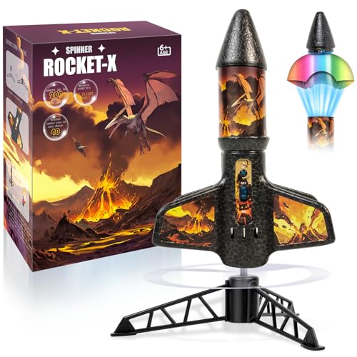 Rocket Launcher for Kids - 200 Ft of Flight Altitude, Model Rocket with Launch Set, Rockets Outdoor Toys with Safely Parachute, Easter Birthday Toys for Boys & Girls Ages 5 6 7 9 10 12 8-13 Years Old