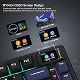 XVX Womier S-K80 75% Keyboard with Color Multimedia Display Mechanical Gaming Keyboard, Wired Hot Swappable Gasket Mount RGB Custom Keyboard, Pre-lubed Stabilizer for Mac/Win, Black Kanagawa