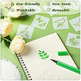 100 Pcs Stencils for Painting on Wood Reusable Stencil Crafts Drawing Templates Holiday Wall Paper for DIY Scrapbook Home 2 x 2 Inch(Flower, Plants)