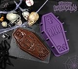 Webake Silicone Coffin Cake Pan, 12 Inch Large Tombstone Shaped Cake Mold for Baking Halloween Themed Party