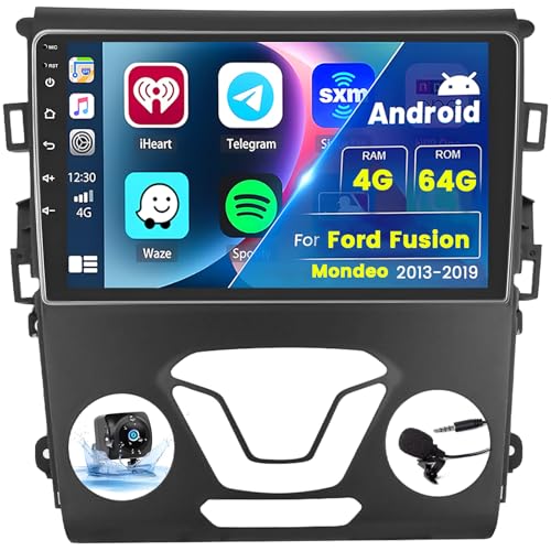 Inefala 8-Core 4+64G Wireless CarPlay Android 13 Car Stereo for Ford Fusion Mondeo 2013-2019 Upgrade Radio, 9'' HD Touch Screen Android Auto, AHD Backup Camera, Mirror Link, GPS Navigation