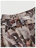 Milumia Women's Butterfly Print Bodycon Skirt Tie Knot Side Ruffle Hem Fishtail Long Skirts Brown Medium