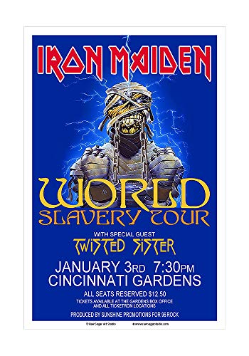 Raw Sugar Art Studio Iron Maiden 1985 Cincinnati Concert Poster