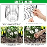 RGJ 5 Pack Plant Protector from Animals, 17x14 inch Wire Plant Cages Mesh Plant Cage Garden Plant Protector, Sturdy Bunny Barricades Chicken Wire Cloche Plant Protectors for Keeping Bunny Animals Out