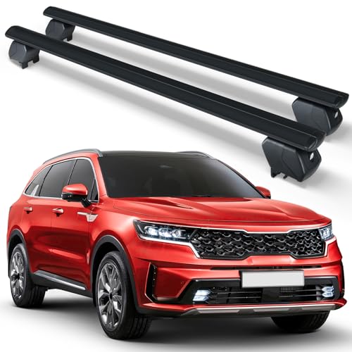 YZONA 300 LBS Heavy Duty Cross Bars Roof Rack Compatible for 2015 2016 2017 2018 2019 2020 2021 2022 2023 2024 Kia Sorento & Kia Sorento Hybird with Side Rails, Lockable & Adjustable Rooftop Crossbars