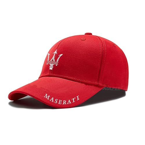 AULPEE Adjustable Tuncker Hat Embroidered Baseball Caps Racing Auto WordmarkHat Fashion Street Dancing Sports Travel(New Red) M