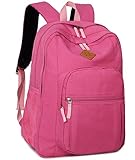 abshoo Girls Solid Color Backpack For College Women Water Resistant School Bag (Rose Red)