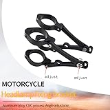 HARPUOU Motorcycle Headlight Bracket 46-50mm Black Headlamp CNC Fork Tube Side Mount Bracket for Most Motorbikes