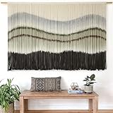 Macrame Wall Hanging Dip-Dye Large Macrame Wall Decor Boho Home Decor Scale Fiber Wall Art Yarn Craftsmanship Art 57" Wx 35" L