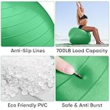 APEXUP Yoga Ball Exercise Ball, Anti Slip Stability Ball Chair, Heavy Duty Large Gym Ball for Fitness, Balance, Core Workout and Physical Therapy (XL (27"~30") 75cm, Dark Green)