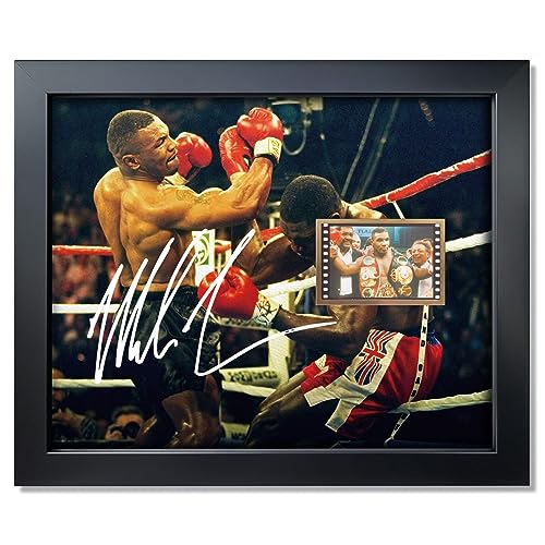 sufenvera Signed Mike Tyson Boxing Fan Photo Gifts 10x8 Inch,Mike Tyson Memorabilia Film Picture Framed Poster Decor