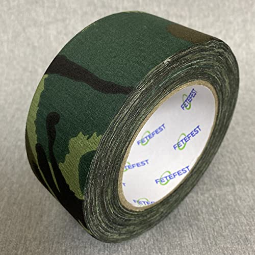 Fetefest Camouflage Camo Tape, 2" by 30 Yards Real Premium Heavy Duty Camo Tape, Hockey Tape, Water Resistant, Non Reflective (Forest Camo, 30)…