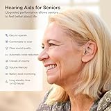 Hearing Aids for Seniors Rechargeable with Noise Cancelling, Hearing Amplifier with 5 Levels of Volume Adjustmen, Simple to Operate and Hear Clear Sound