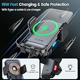 APPS2Car Wireless Car Charger Mount CD Slot Auto Clamping 15W Fast Charging CD Phone Holder for Car Wireless Charger Fit for iPhone 16 15 14 13 12 Pro Max, Samsung S23 Ultra S22, Google, LG etc.