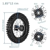 YC Yier Complete 14" 12" Wheel Tire Tube Rim, 60/100-14 & 80/100-12 Tire, 45/48mm Front Forks Triple Tree Set, Rear Swing Arm Disc Brake Kit for Pit Dirt Bike CRF50 CRF70 KX65 SSR Apollo 110cc 125cc