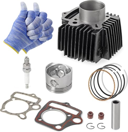 HANQIMOTO Cylinder Top End Kit,52.4mm Cylinder Big Bore Kits With Gaskets Piston Ring,Taotao 110 Atv Parts For 4 Stroke 110cc Chinese Parts Atv Go Kart Dirt Bike, Coolster Falcon Engine Parts