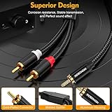 HOSONGIN RCA Y Splitter Cable, 3.3Ft, 2Pack, 1 Male to 2 Male Audio Cable, Gold-Plated, Noise-Free Durable Braided Design RCA Adapter for Subwoofers, Amplifiers, TVs, Home Theater, Hi-Fi Systems