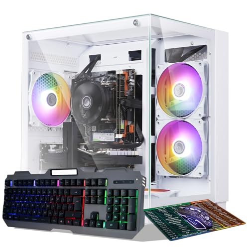 Gaming PC Desktop Computer,Intel Core i7 Desktop,Operating at A Frequency of 3.4GHz,RTX2060 6GB Graphics Card with 6GB GDDR6 Video Memory,16GB RAM, 1TB NVME SSD,WiFi 5.0,RGB Fan x4,White