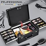 Yueieoun Barber Case with Clippers Sliding Tray, Profesional Barbers Briefcase Tool Case, Barber Cases for Clippers and Supplies, Hair Scissors Trimmer Organizer, Salon Grooming Hard Travel Suitcase