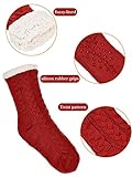 SATINIOR 3 Pairs Women's Winter Slipper Socks Soft Warm Fuzzy Fleece-lined Cozy Slipper Socks