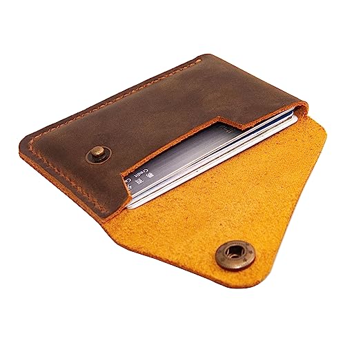 Turbosnail Leather Card Holder, Credit Card Wallet, Front Pocket Wallet, Slim Wallet, Cardholder Wallet, Credit Card Holder, Minimalist Wallet, Fathers Day Gift (Brown)