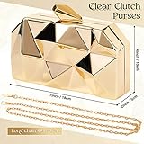 5 Pcs Clutch Purse for Women Evening Prom Purses Metallic Handbag for Wedding Banquet Retro Jewelry Set (Golden)