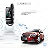 EASYGUARD EC206-B 2 Way car Alarm System with Rechargeable LCD Pager Vibration Alarm Warning Remote Trunk Release keyless Entry 868Mhz DC12V