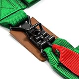 2 X Universal H-Style Racing Seat Belt Green 3" STRAPS 4-Point Harness pair