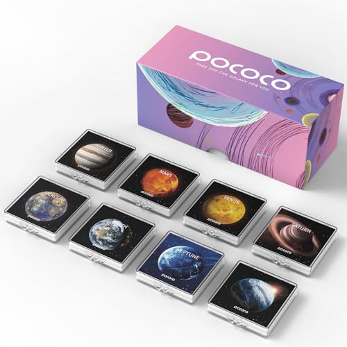 POCOCO Immersive Planet Series Galaxy Star Projector Night Light Discs: Realistic Galaxy Patterns, 5K Ultra HD, 96% Light Transmission, High Brightness - 8-Piece Pack (Projector Not Included)
