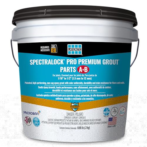 LATICRETE SPECTRALOCK PRO Premium® Durable Stain Proof High Performance East to Use Non Sag Epoxy Tile Grout Mini Parts A&B, 2lb