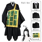 Lmetsky Geto Suguru Cosplay Costume Outfit Geto Suguru Kimono Uniform Black Full Set Halloween Men