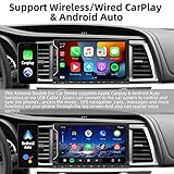 UNITOPSCI Double Din Car Stereo, Wireless CarPlay Android Auto Radio, Bluetooth Head Unit 7 Inch HD Touch Screen MP5 Player Mirror Link FM/6 USB/AUX in/Fast Charge+ Backup Camera Remote Control Mic