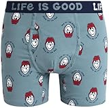 Life is Good Men’s Boxer Briefs - 6 Pack Casual Stretch Boxers with Fly Pouch - Breathable Underwear Boxers for Men (S-XL), Size Medium, Red/Print/Grey