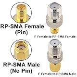 Boobrie F to SMA/RP-SMA Kit 6 Pack F Type to SMA and RP SMA Set SMA to RG6 Adapter Female to Female Coaxial Connector Female to Male Coax Adapter for WiFi Radio TV Antenna FPV Drone Extension Cable