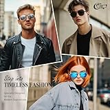 CGID GA61 Premium Al-Mg Alloy Pilot Polarized Sunglasses UV400, Full Mirrored Spring Hinges Sun Glasses for Men Women Mens Shades