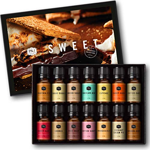P&J Trading Sweet Essential Oil - 14x10ml Set, Premium Fragrance Oils for Candle Making, Diffuser, Soap, Perfume, Bath & Body, Cruelty-Free